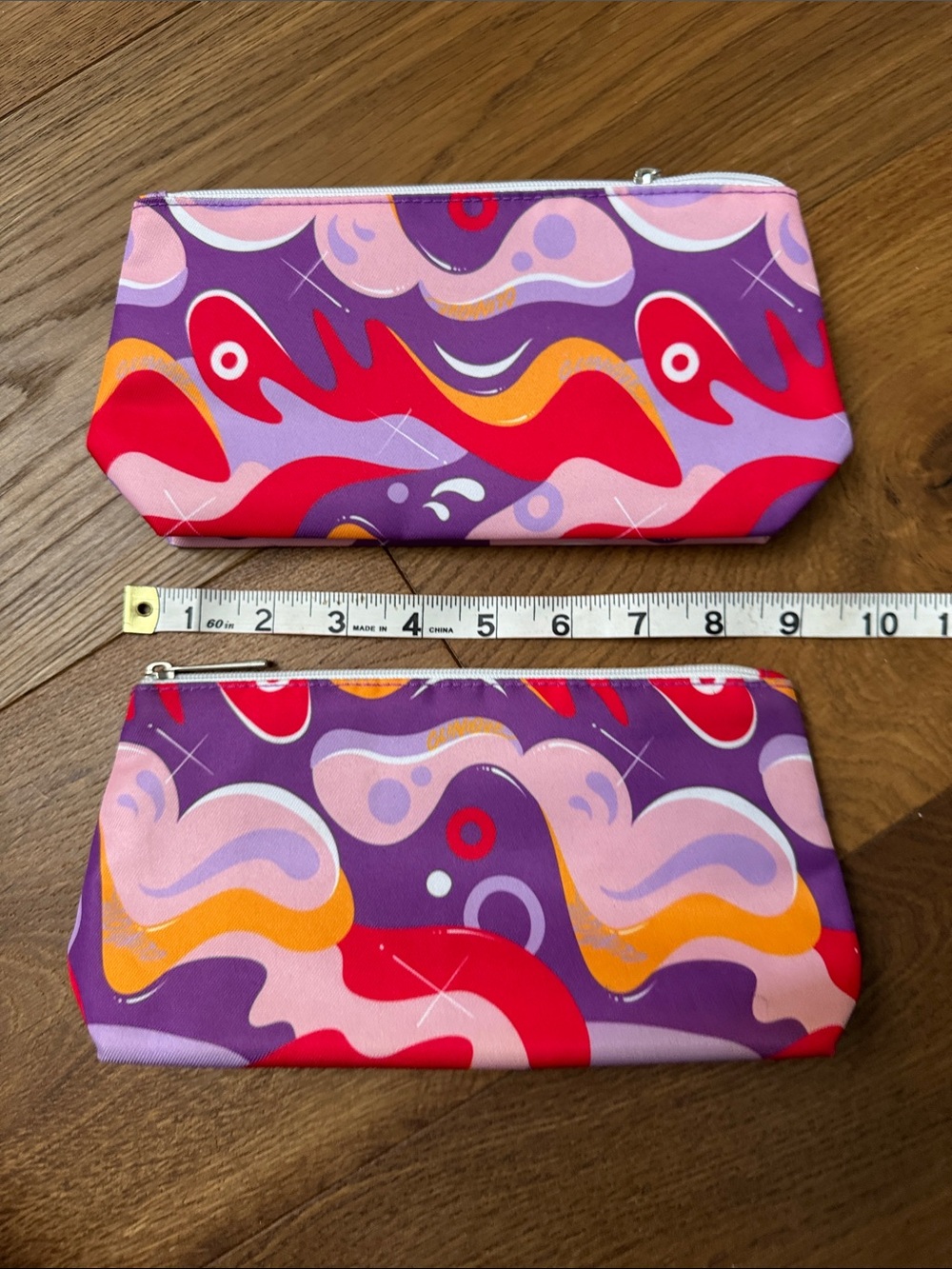 Clinique Purple Pink Red Abstract Zip Cosmetic Pouch